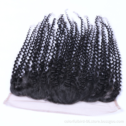 Lace Closure kinky curly 13x4 Lace Closure Human hair cambodian hair HD transparent lace hair extension